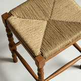 Dorchester Square Counter Stool | Solid Wood & Handwoven Rush Seat - StoolTopiaCounter Stool