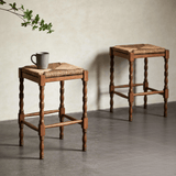 Dorchester Square Counter Stool | Solid Wood & Handwoven Rush Seat - StoolTopiaCounter Stool