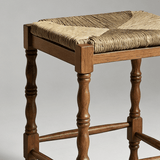 Dorchester Square Counter Stool | Solid Wood & Handwoven Rush Seat - StoolTopiaCounter Stool