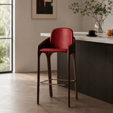 Dual-Tone Italian Modern Bar Stool – Saddle Leather Counter Chair for Kitchens, Bars & Cafés - StoolTopia