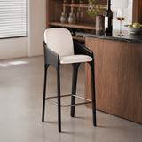 Dual-Tone Italian Modern Bar Stool – Saddle Leather Counter Chair for Kitchens, Bars & Cafés - StoolTopia