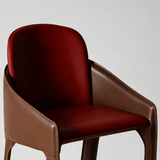 Dual-Tone Italian Modern Bar Stool – Saddle Leather Counter Chair for Kitchens, Bars & Cafés - StoolTopia