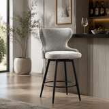 Elegant Velvet Upholstered Bar Stool with Gold Accents - StoolTopia