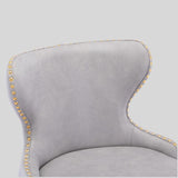 Elegant Velvet Upholstered Bar Stool with Gold Accents - StoolTopia