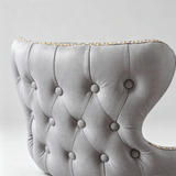 Elegant Velvet Upholstered Bar Stool with Gold Accents - StoolTopia