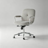 Ergonomic Fabric Office Chair – 360° Swivel, Chrome Base, Adjustable Height - StoolTopia