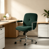 Ergonomic Fabric Office Chair – 360° Swivel, Chrome Base, Adjustable Height - StoolTopia