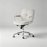Ergonomic Fabric Office Chair – 360° Swivel, Chrome Base, Adjustable Height - StoolTopia