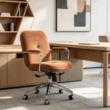 Ergonomic Fabric Office Chair – 360° Swivel, Chrome Base, Adjustable Height - StoolTopia