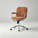 Ergonomic Fabric Office Chair – 360° Swivel, Chrome Base, Adjustable Height - StoolTopia