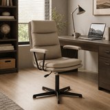 Ergonomic Swivel Office Chair | Memory Foam, 360° Rotation, 135° Recline – Faux Leather - StoolTopia