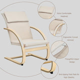 Ergonomic Upholstered Lounge Chair with Birch Wood Frame - StoolTopia