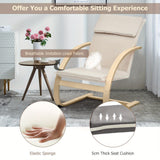 Ergonomic Upholstered Lounge Chair with Birch Wood Frame - StoolTopia