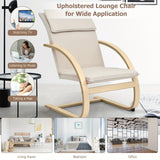 Ergonomic Upholstered Lounge Chair with Birch Wood Frame - StoolTopia