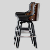 European Swivel Bar Stools Metal Wooden Modern Counter Designer Bar Chair - StoolTopia