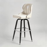 European Swivel Bar Stools Metal Wooden Modern Counter Designer Bar Chair - StoolTopia