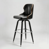 European Swivel Bar Stools Metal Wooden Modern Counter Designer Bar Chair - StoolTopia