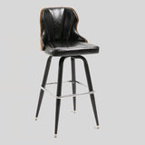 European Swivel Bar Stools Metal Wooden Modern Counter Designer Bar Chair - StoolTopia