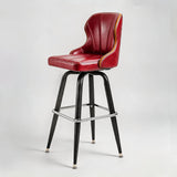 European Swivel Bar Stools Metal Wooden Modern Counter Designer Bar Chair - StoolTopia