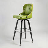 European Swivel Bar Stools Metal Wooden Modern Counter Designer Bar Chair - StoolTopia
