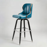 European Swivel Bar Stools Metal Wooden Modern Counter Designer Bar Chair - StoolTopia