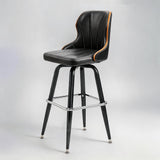 European Swivel Bar Stools Metal Wooden Modern Counter Designer Bar Chair - StoolTopia