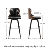 European Swivel Bar Stools Metal Wooden Modern Counter Designer Bar Chair - StoolTopia