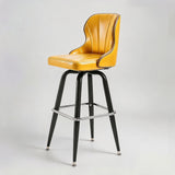 European Swivel Bar Stools Metal Wooden Modern Counter Designer Bar Chair - StoolTopia