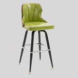 European Swivel Bar Stools Metal Wooden Modern Counter Designer Bar Chair - StoolTopia