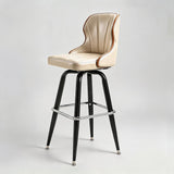 European Swivel Bar Stools Metal Wooden Modern Counter Designer Bar Chair - StoolTopia