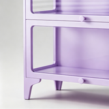 Steel Frame Tempered Glass Display Cabinet | Flip-Up Doors | Removable Legs