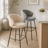 Fashionable Bar Chair Nordic Iron High Stool Bar Front Desk High Chair with Backrest Counter Height Barstool - StoolTopia