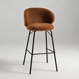 Fashionable Bar Chair Nordic Iron High Stool Bar Front Desk High Chair with Backrest Counter Height Barstool - StoolTopia
