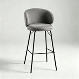 Fashionable Bar Chair Nordic Iron High Stool Bar Front Desk High Chair with Backrest Counter Height Barstool - StoolTopia