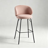Fashionable Bar Chair Nordic Iron High Stool Bar Front Desk High Chair with Backrest Counter Height Barstool - StoolTopia