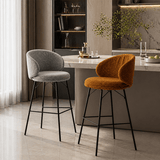 Fashionable Bar Chair Nordic Iron High Stool Bar Front Desk High Chair with Backrest Counter Height Barstool - StoolTopia