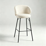 Fashionable Bar Chair Nordic Iron High Stool Bar Front Desk High Chair with Backrest Counter Height Barstool - StoolTopia