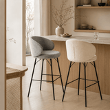 Fashionable Bar Chair Nordic Iron High Stool Bar Front Desk High Chair with Backrest Counter Height Barstool - StoolTopia