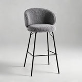 Fashionable Bar Chair Nordic Iron High Stool Bar Front Desk High Chair with Backrest Counter Height Barstool - StoolTopia