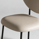 Faux Leather Dining Chair with Curved Back - Black Frame - StoolTopia