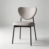 Faux Leather Dining Chair with Curved Back - Black Frame - StoolTopia