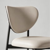 Faux Leather Dining Chair with Curved Back - Black Frame - StoolTopia