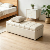 Faux Leather Storage Ottoman Bench - Padded Lift-Top Seat for Bedroom, Entryway & Living Room - StoolTopiaFurniture