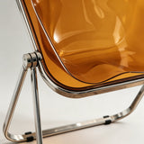 Foldable Acrylic Dining Chair with Metal Legs - StoolTopia