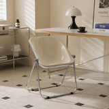 Foldable Acrylic Dining Chair with Metal Legs - StoolTopia