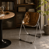 Foldable Acrylic Dining Chair with Metal Legs - StoolTopia