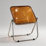 Foldable Acrylic Dining Chair with Premium Hinges and Metal Legs - StoolTopia