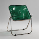 Foldable Acrylic Dining Chair with Premium Hinges and Metal Legs - StoolTopia