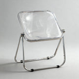 Foldable Acrylic Dining Chair with Premium Hinges and Metal Legs - StoolTopia
