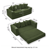 Foldable Corduroy Sofa Bed, Vacuum Compressed No Frame Design - StoolTopia
